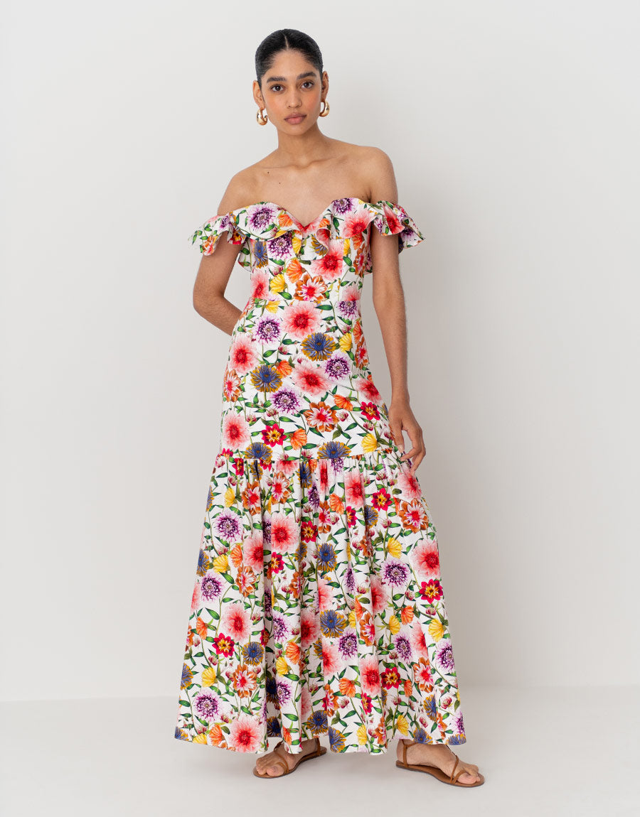 Jazella Cotton Maxi Dress - Summer Garden Pink media 2