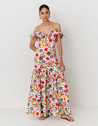 Jazella Cotton Maxi Dress - Summer Garden Pink media 2