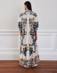 Bianca Linen Maxi Dress - Magical Blossom Cream media 2