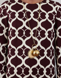 Brunetta Jacquard Maxi Dress - Loop Brown media 4