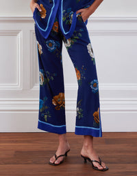 Jamie Crepe Trouser - Magical Blossom Navy media 2