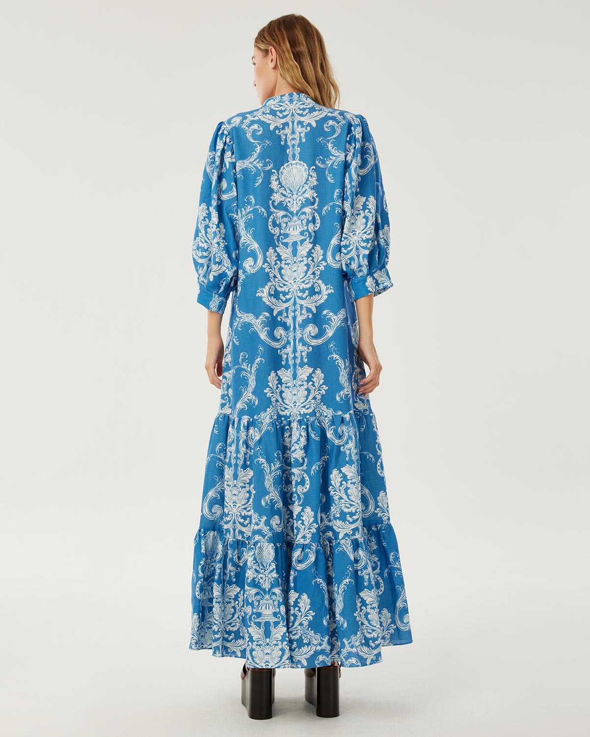 Lourdes Linen Maxi Dress - Barocco media 3