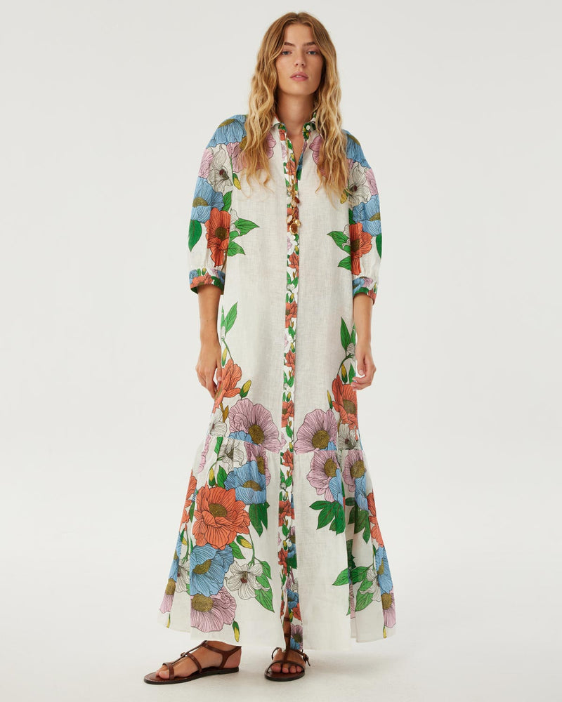 Bianca Linen Maxi Dress - Salento Placement media 1