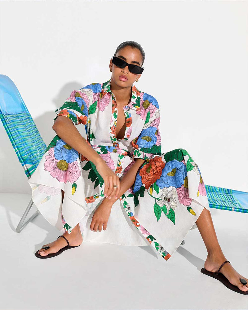 Bianca Linen Maxi Dress - Salento Placement media 5