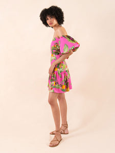 Ziggy Cotton Mini Dress - Calypso Pink
