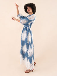 Constance Broderie Anglaise Midi Dress - Lace/Denim