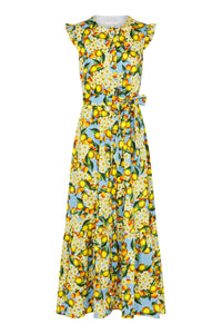 Gabrielle Yellow and Blue Floral Maxi Dress